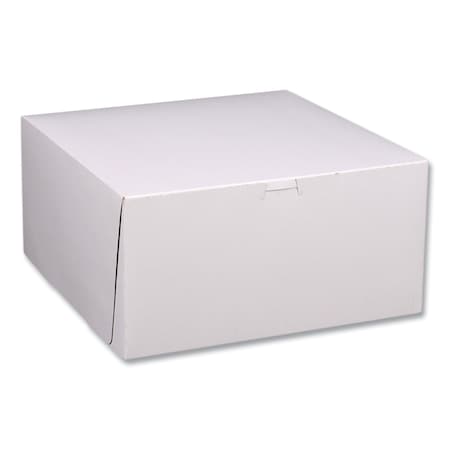 Sct White One-Piece Non-Window Bakery Boxes, Standard, 12 x 12 x 6, White/Kraft, Paper, 50PK 1589